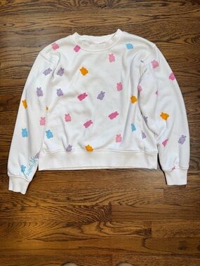 Iscream Girls White “Sweet Life” Gummy Bear Print Crewneck Sweatshirt 10-12